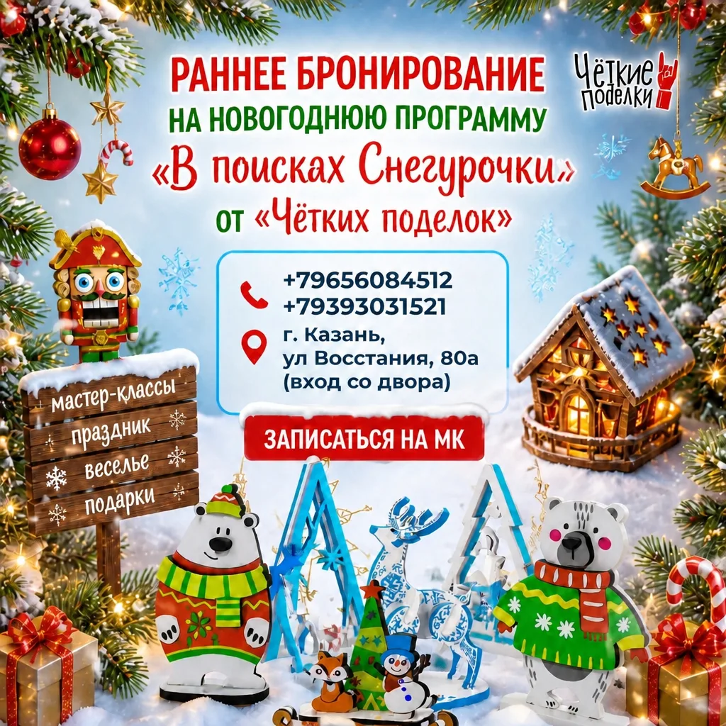 🎄 Открываем раннее бронирование на новогодние мастер-классы от «Чётких поделок»!