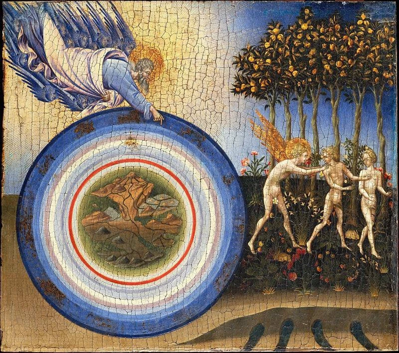 «Сотворение мира и изгнание из рая»
1445

Джованни ди Паоло 
ок. 1403 - 1482

#наконецтовечер
