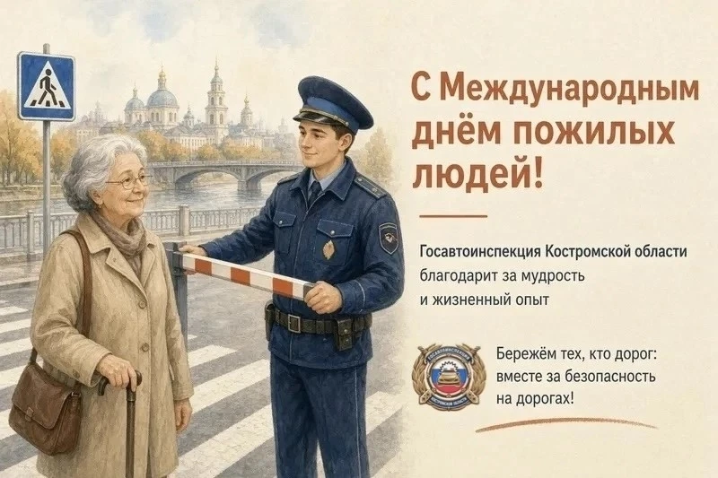 В Госавтоинспекции Костромской области напоминают о важности соблюдения ПДД на дорогах ...