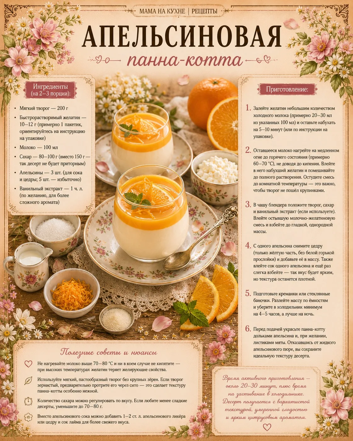🌸 Апельсиновая панна-котта 🌸

#завтрак #перекус #десерт #паннакотта #апельсин #творог

СПАСИБО ЗА 