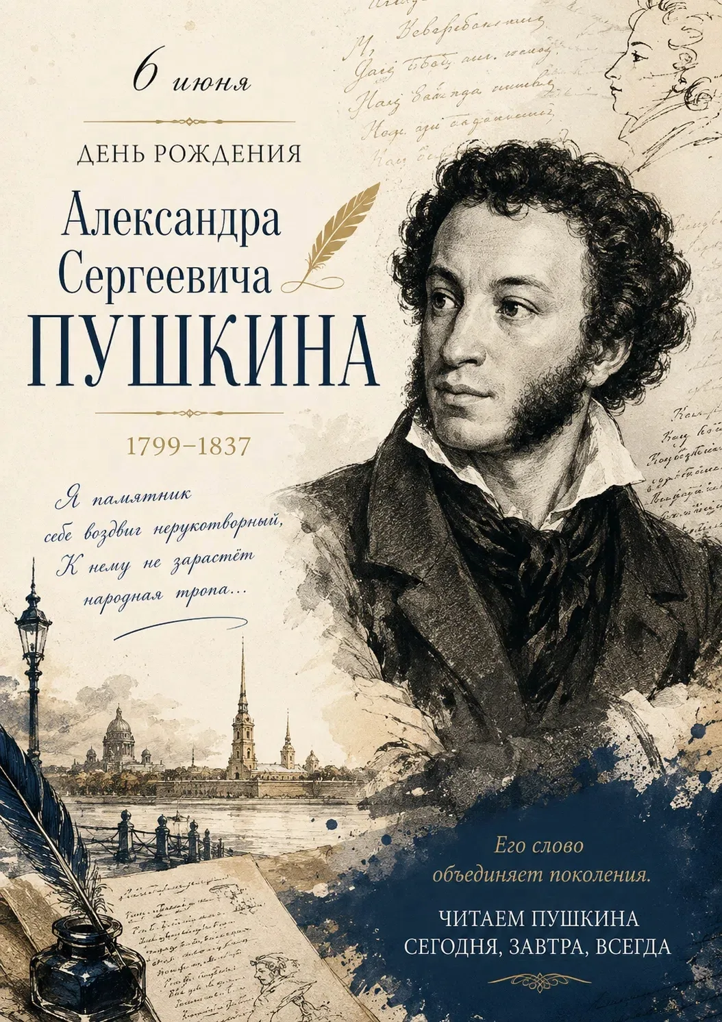 🎂 6 июня — день, когда родился гений русской литературы! Пушкинский день в России, ден...