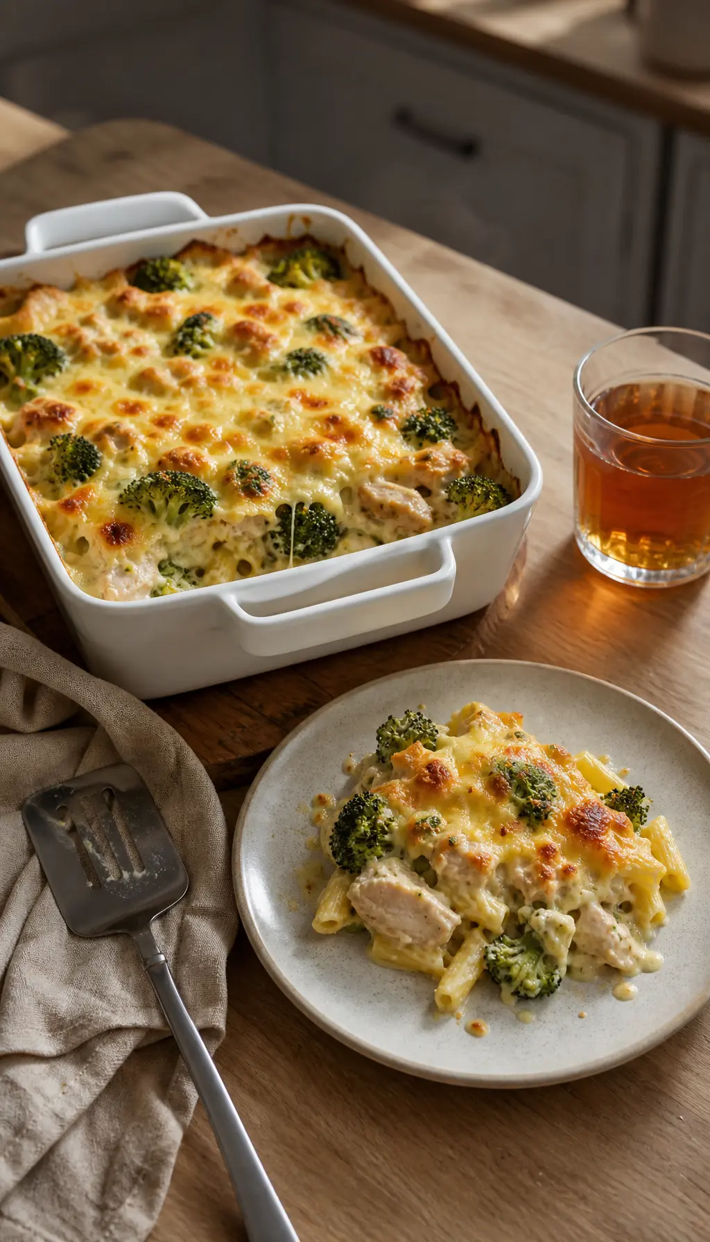 Быстрая запеканка с брокколи и курицей