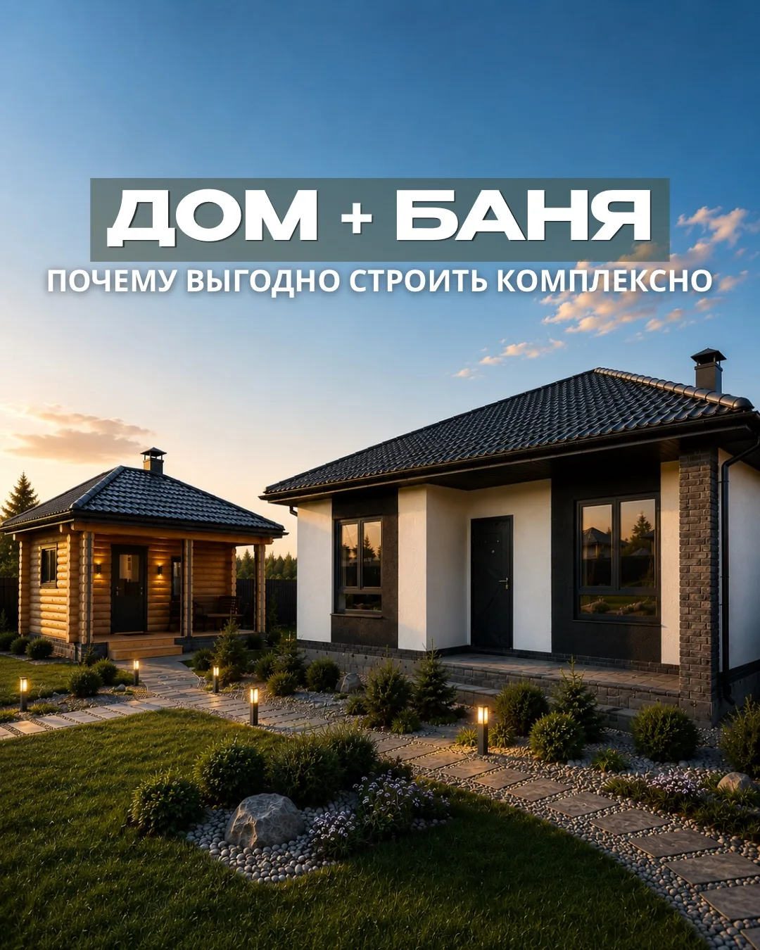 Строительство дома и бани одновременно — это не только удобно, но и выгодно.

✔ Одна техника и одна 