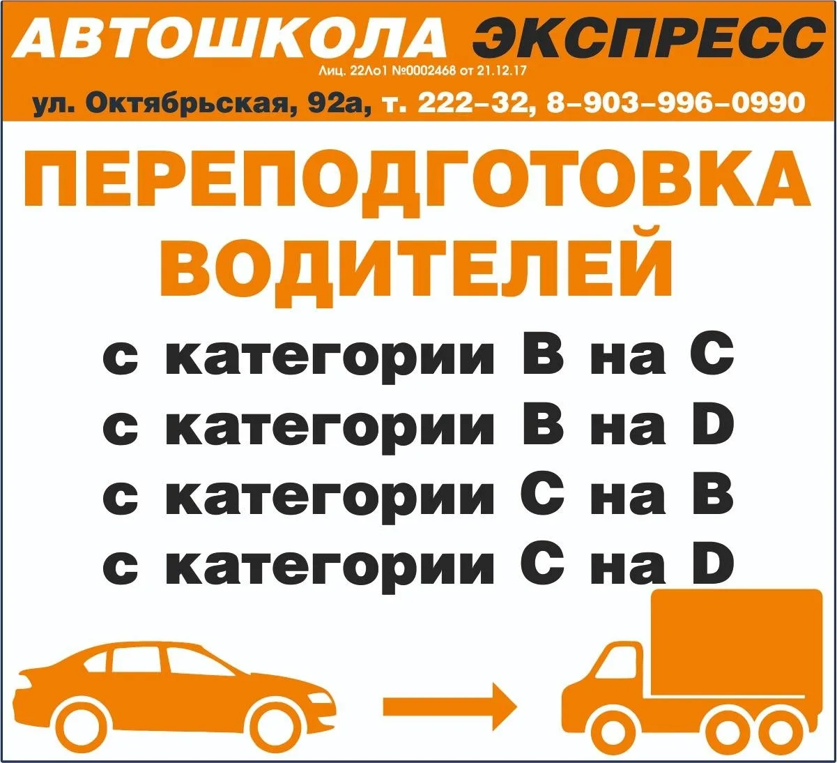 Профессиональная переподготовка водителей в Автошколе «Экспресс».