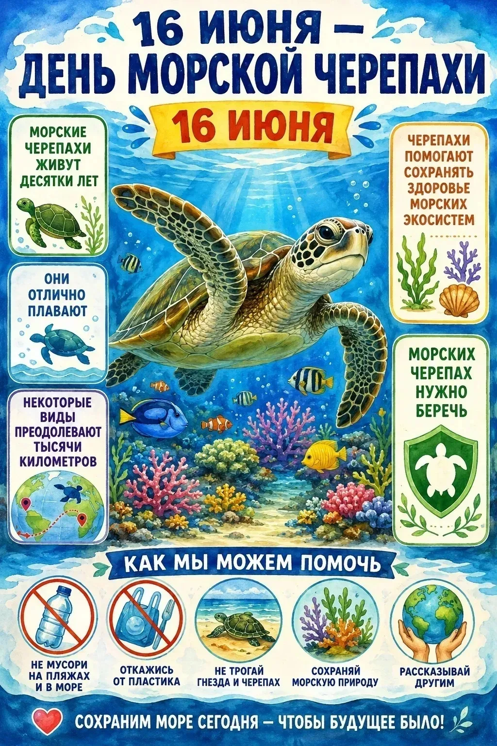 🍃🎭Пришкольный лагерь «ДРУЖБА»активно продолжает свою работу!

🐢🌞 16 июня - Международный день че