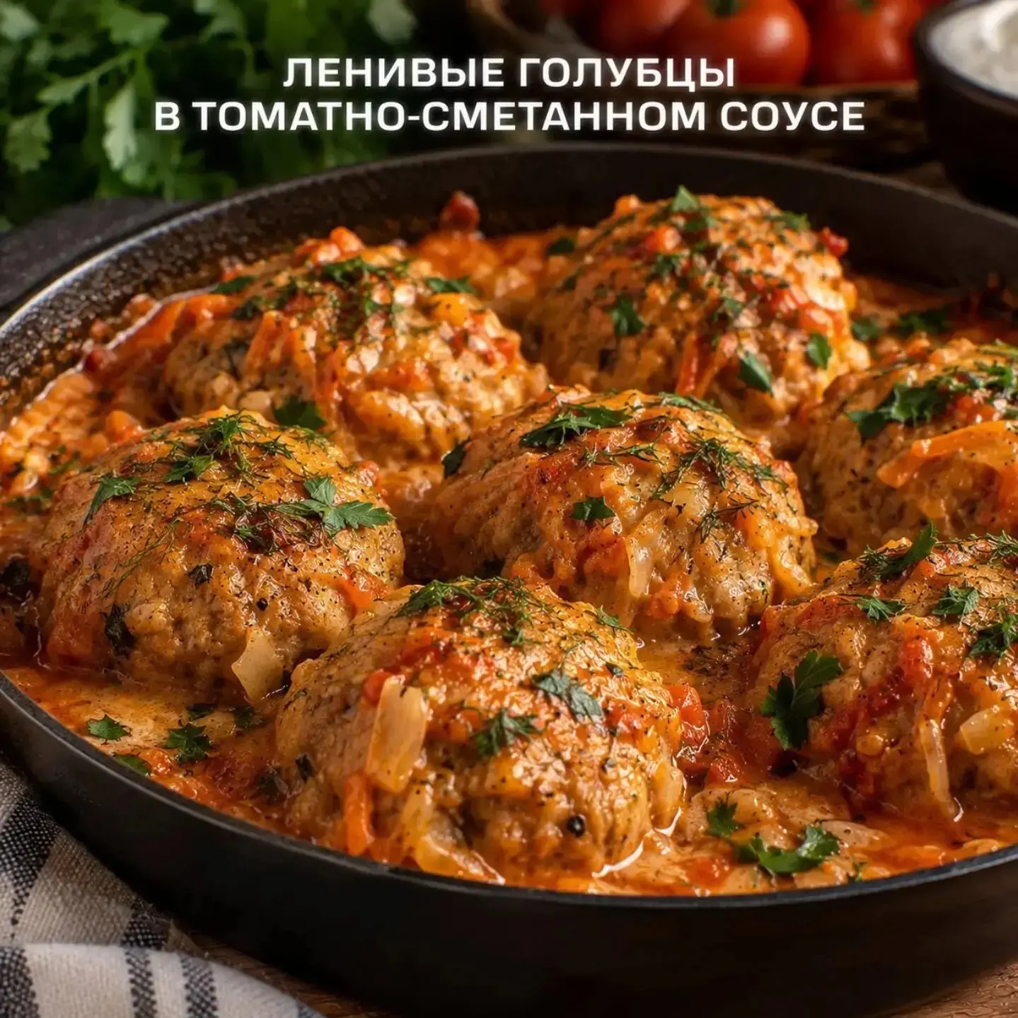 ЛЕНИВЫЕ ГОЛУБЦЫ В ТОМАТНО-СМЕТАННОМ СОУСЕ
