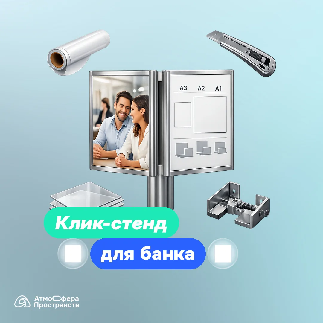 Двухсторонний клик-стенд — топовый способ не потерять клиента в очереди и зацепить вним...