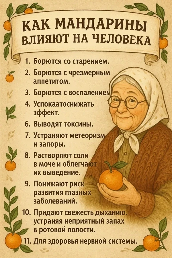 🍊Мандарины укрепляют иммунитет, улучшают пищеварение и поддерживают здоровье сердца бл...