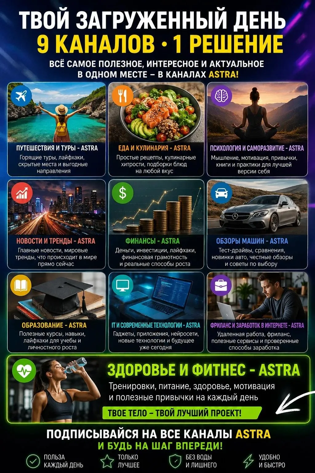 Тебе не нужен ещё один канал. Тебе нужна лента, которая реально приносит пользу.