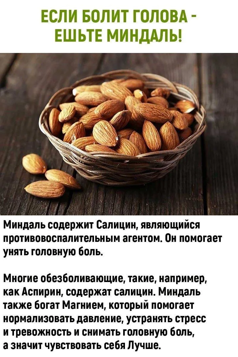 ✅Если болит голова-ешьте миндаль!

Читай выше!

🌿Травник