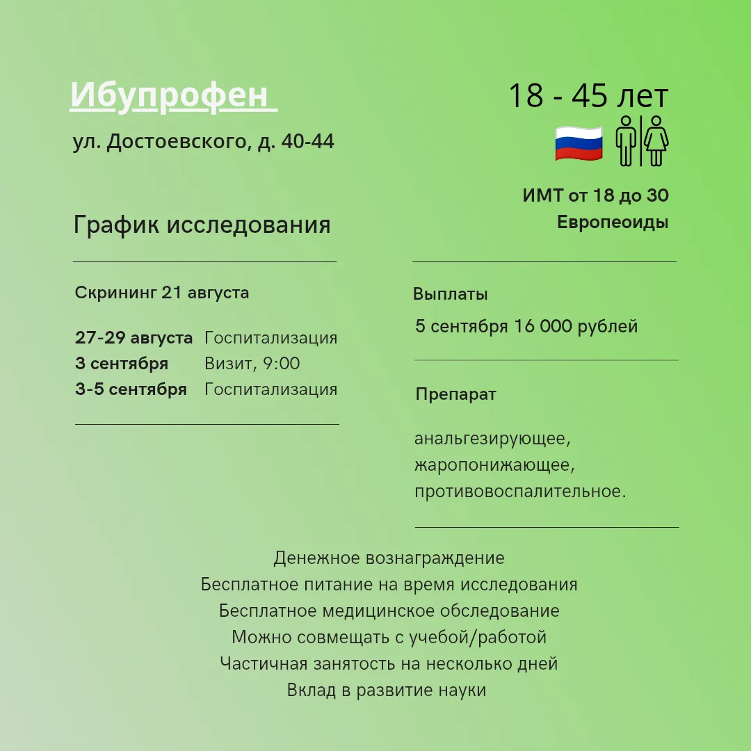 Новый график исследования.