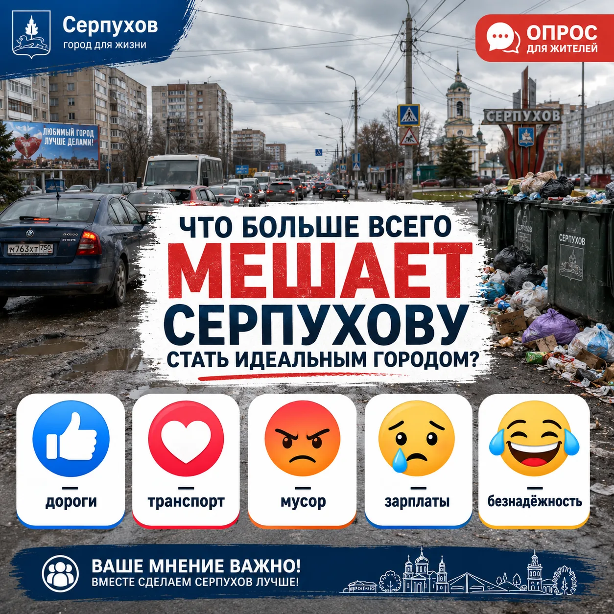 🔥 Что больше всего мешает Серпухову стать идеальным городом?

Пора честно сказать, что волнует жите