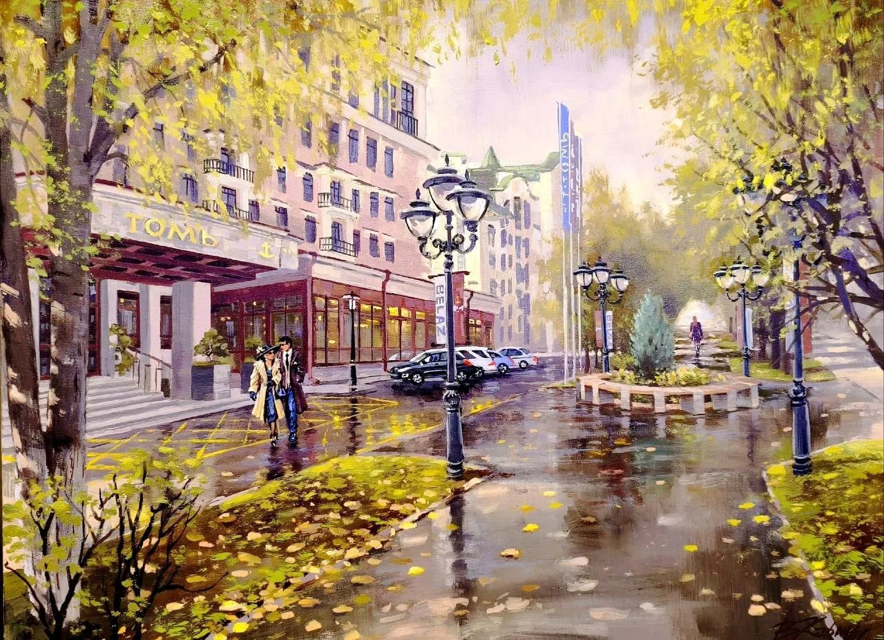 🎨 Осенний Кемерово на холсте художника Вячеслава Карина