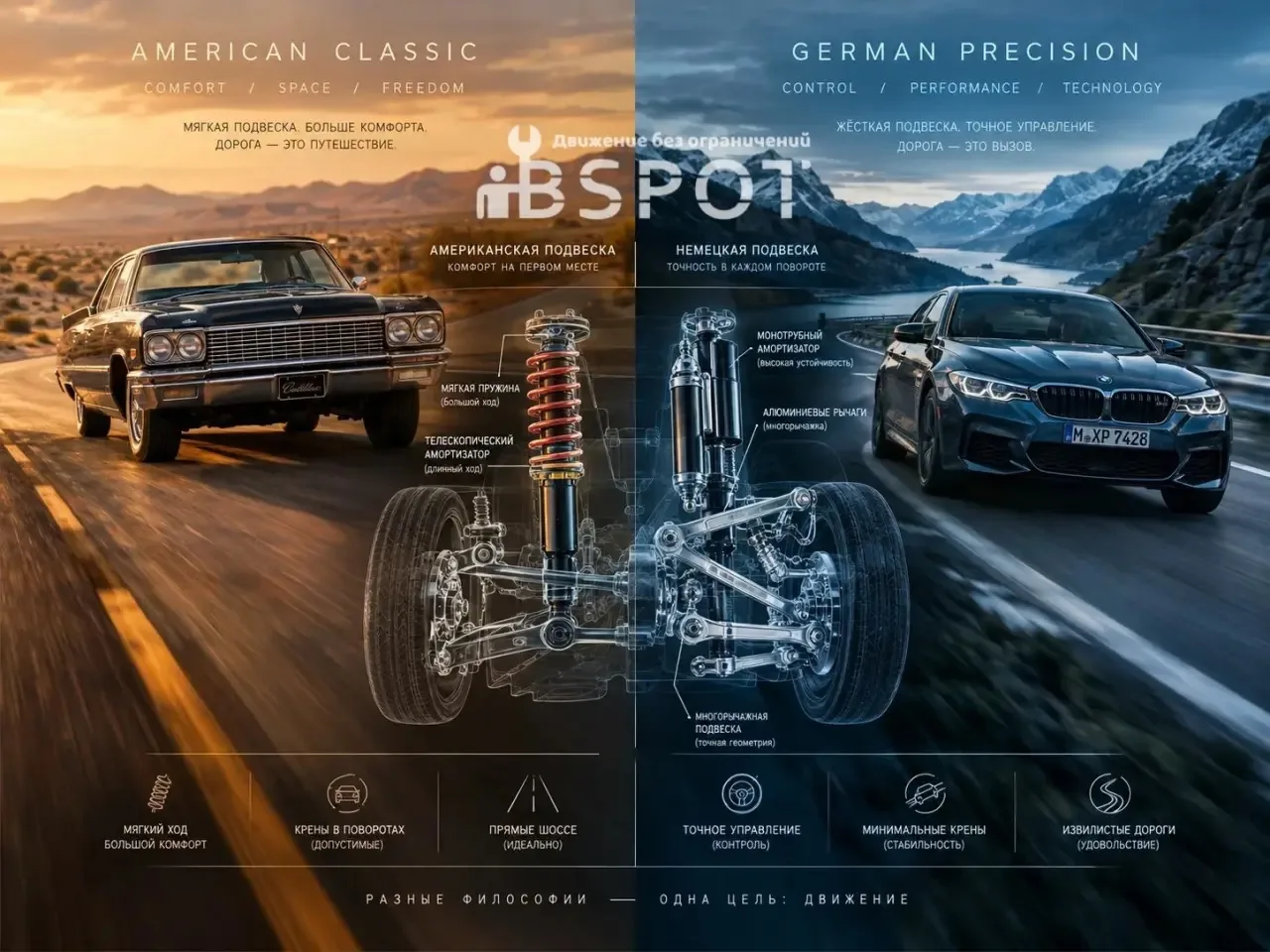 🇺🇸 Американская подвеска vs 🇩🇪 Немецкая: две философии