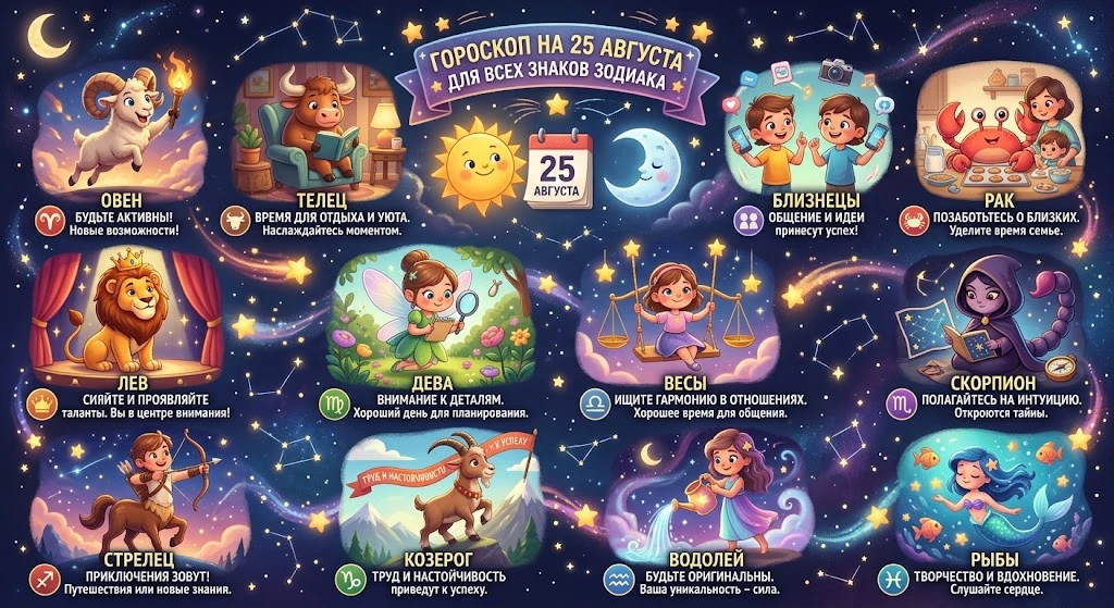 Гороскоп на 25 августа 2026 года