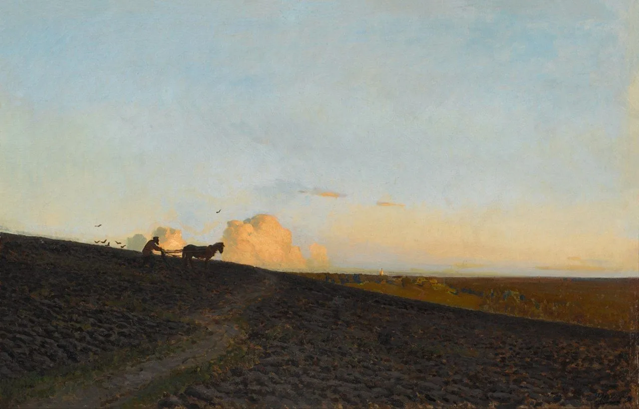 «Вечер на пашне», 1883.