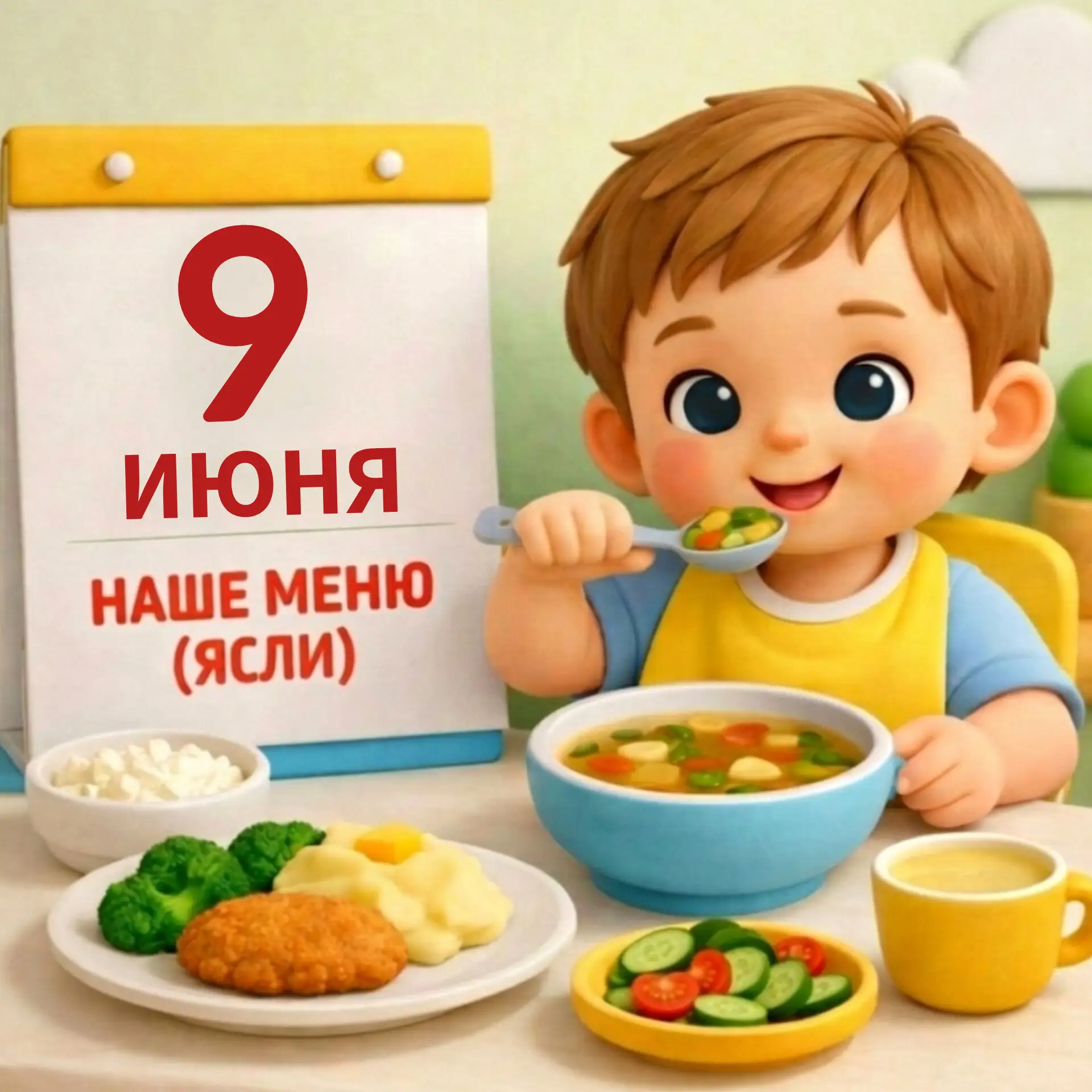 🍽️Меню нашего детского сада (Ясли) на 09.06.2026