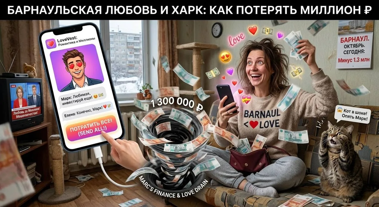 💔 Девушка из Барнаула хотела найти любовь, а потеряла больше миллиона