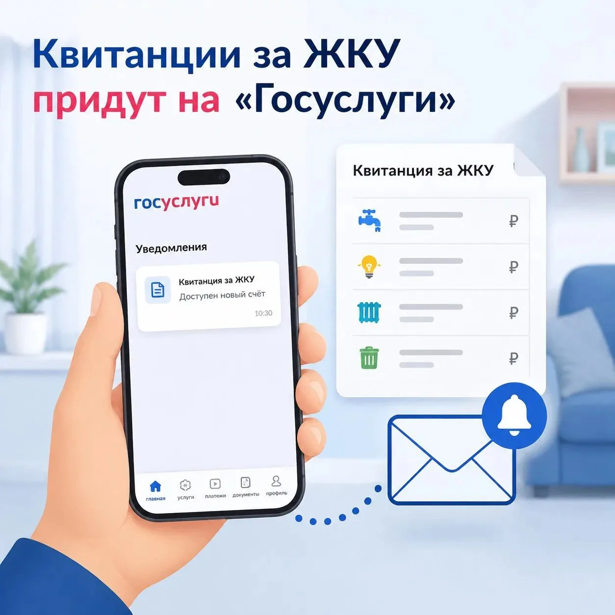 Квитанции за ЖКУ придут на «Госуслуги»