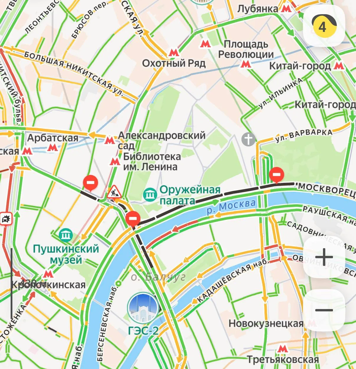 В центре Москвы временные перекрытия. Движения нет: