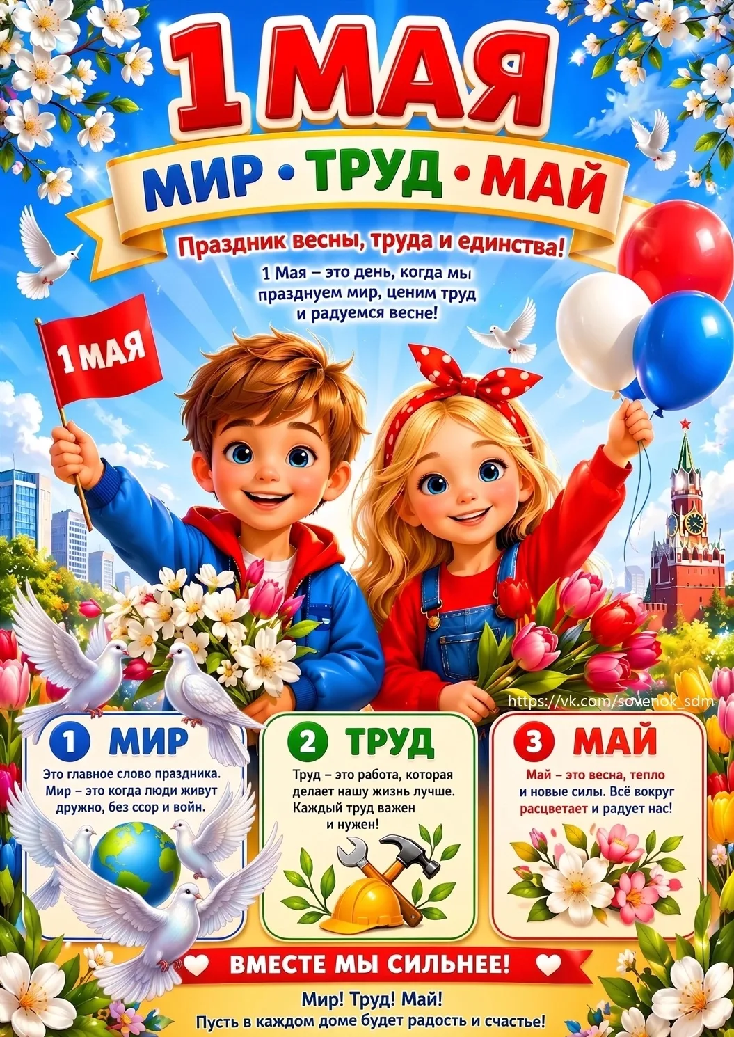 🌸 С праздником Весны и Труда – с 1 Мая!