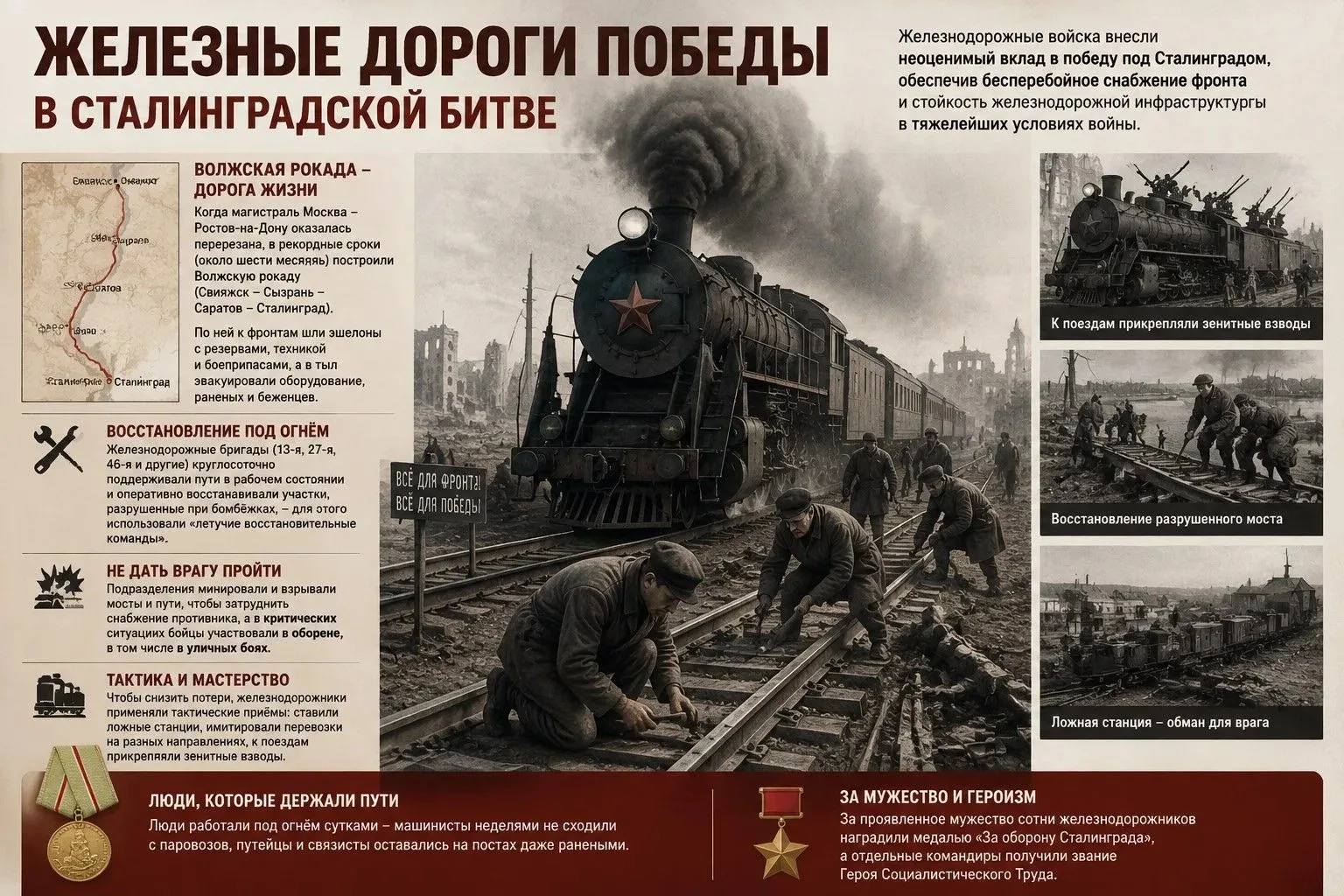 ❗️В Сталинградской битве железнодорожные войска стали ключевой транспортной артерией: к...