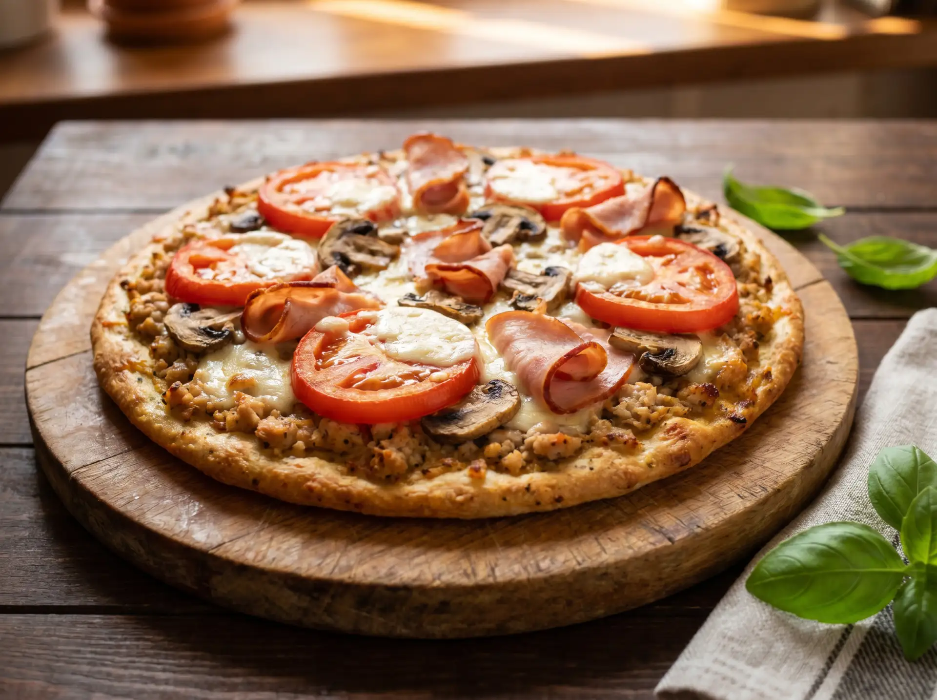 ПП-мясная, супербелковая пицца 🍕

Ингредиенты:  
- Филе куриное — 500 г  
- Яйцо — 1 шт.  
- Гречес