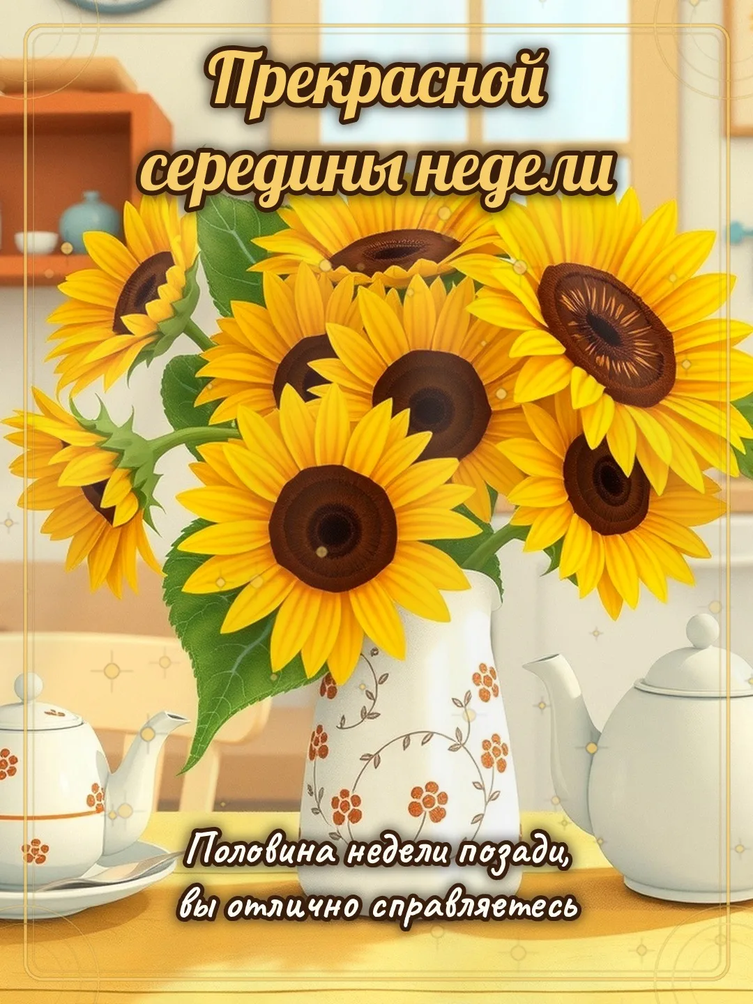 🌸 Прекрасной середины недели! Половина недели позади, вы отлично справляетесь.