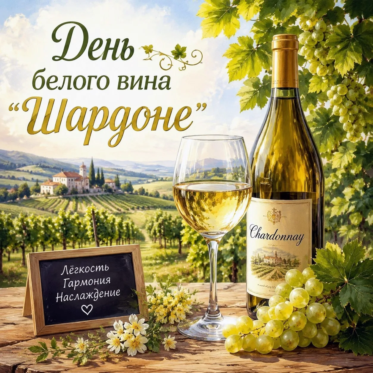 🥂✨ 21 мая — Международный день белого вина «Шардоне» ✨🍇  Сегодня ценители винного искусства отмечают