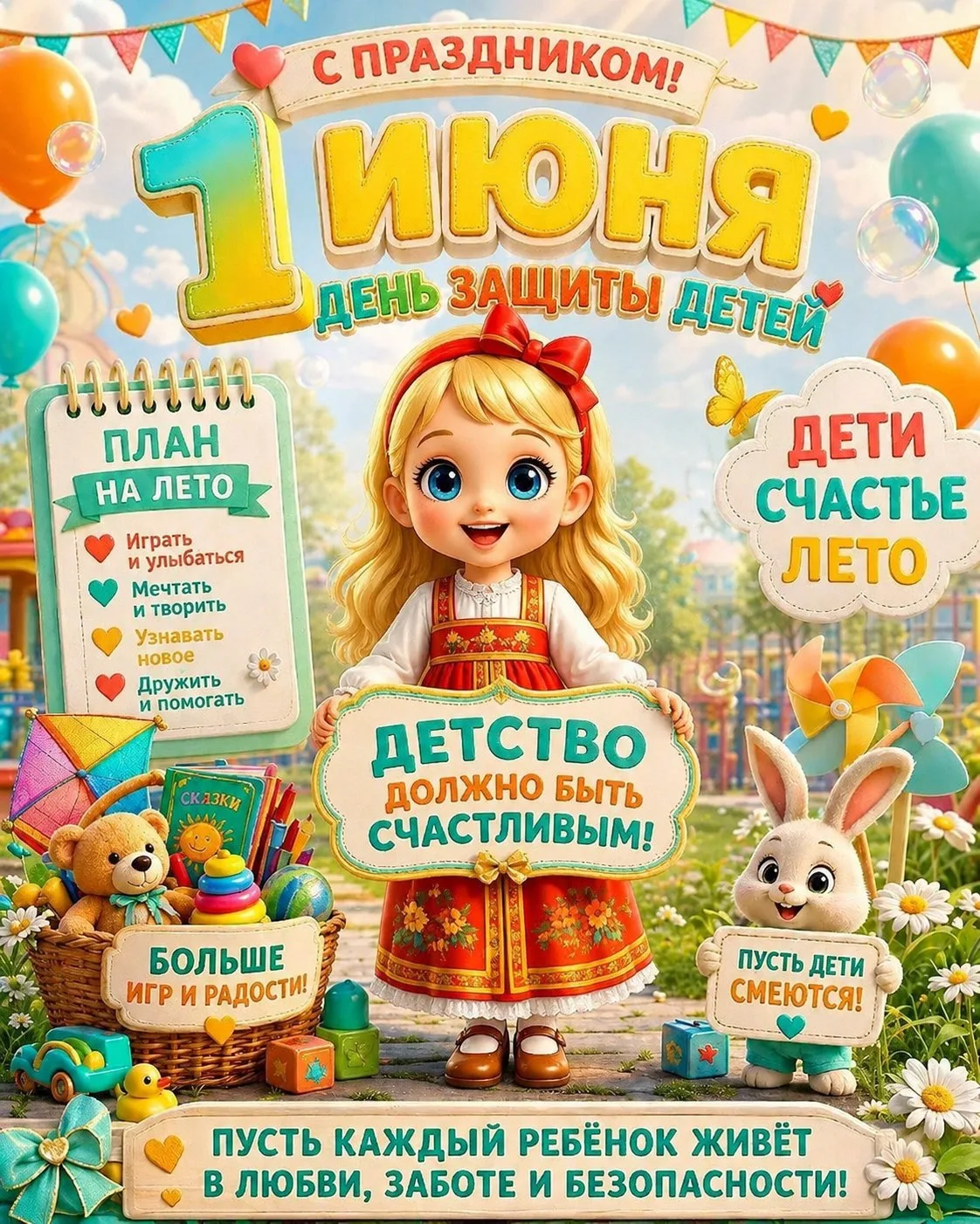 💥 С Международным днём защиты детей!

🎈Дорогие друзья! Сегодня особенный день — Международный день