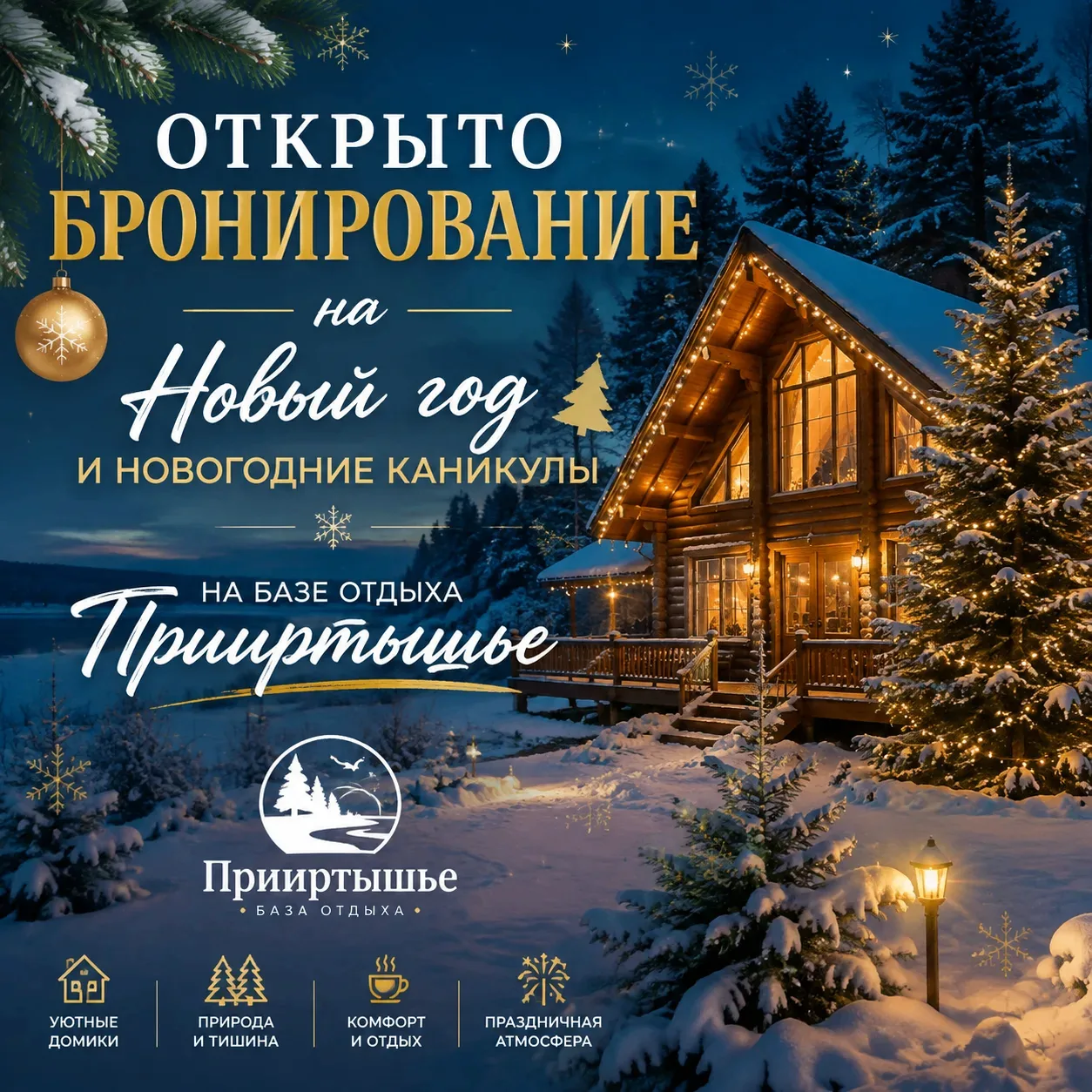 🎉 Новогодняя сказка ждёт вас на базе отдыха «Прииртышье»! 🎉Хотите встретить Новый год...