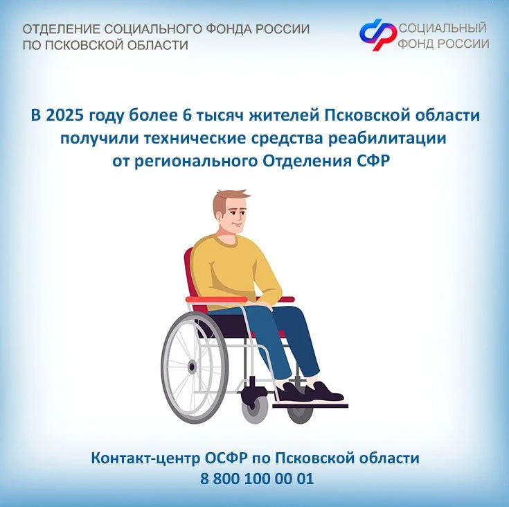 ❗В 2025 году более 6 тысяч граждан с инвалидностью Псковской области получили технические средства р