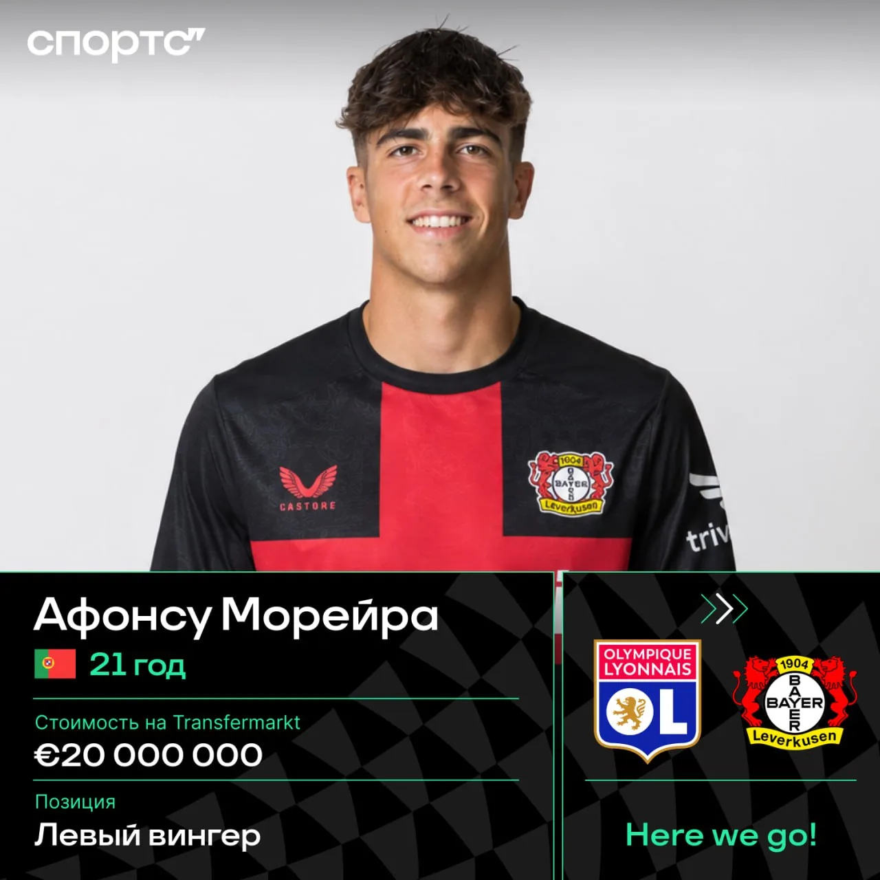 ⚡️⚡️ Here we go! Афонсу Морейра переходит в «Байер» из «Лиона» – французский клуб получит за вингера