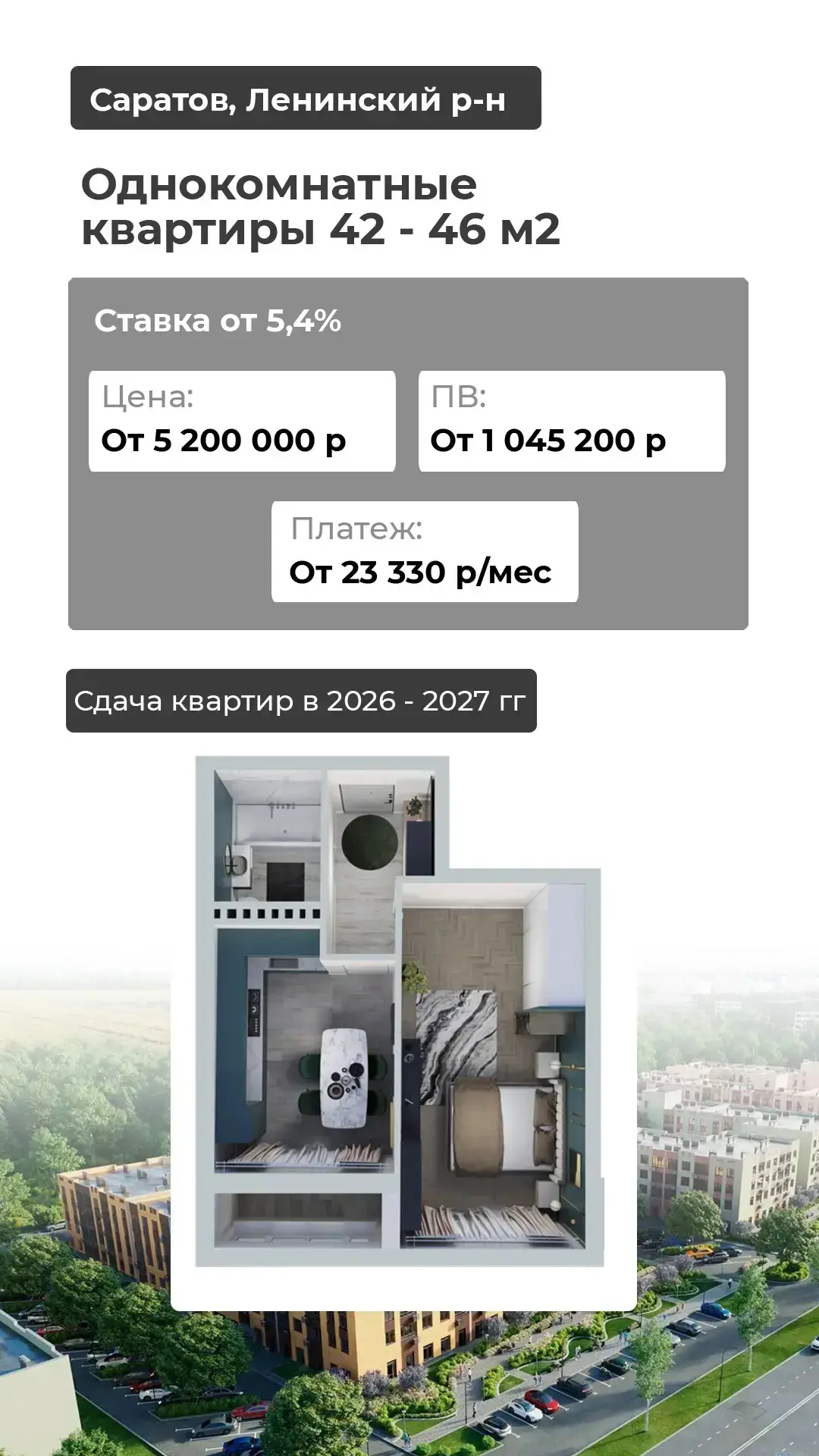 Платеж от 23 330 рублей в месяц - это не выгодный платеж, а ваш вход в недвижимость