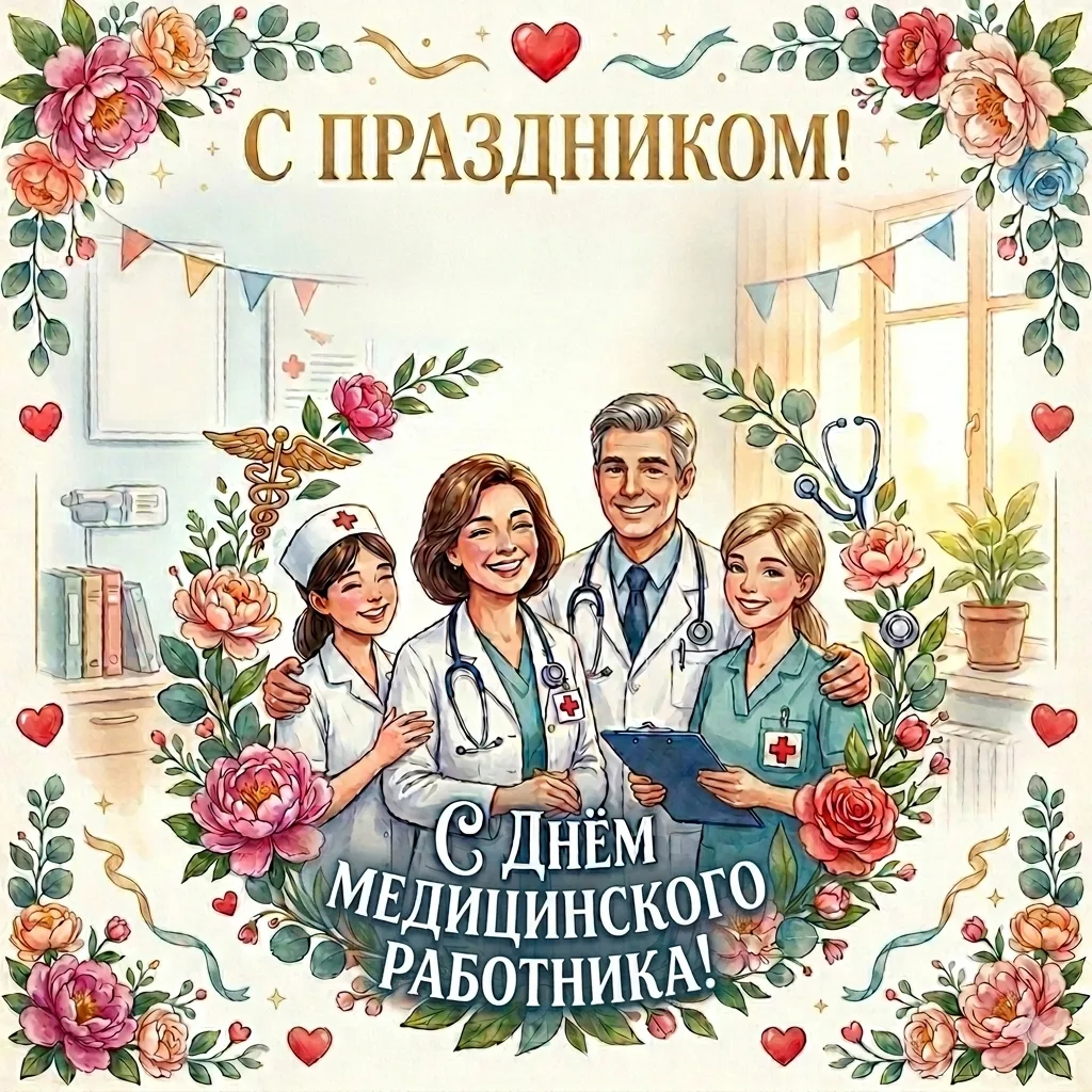Поздравляю Всех причастных с Днем медицинского работника🎉
 
💗Этот праздник объединяет всех, кто по