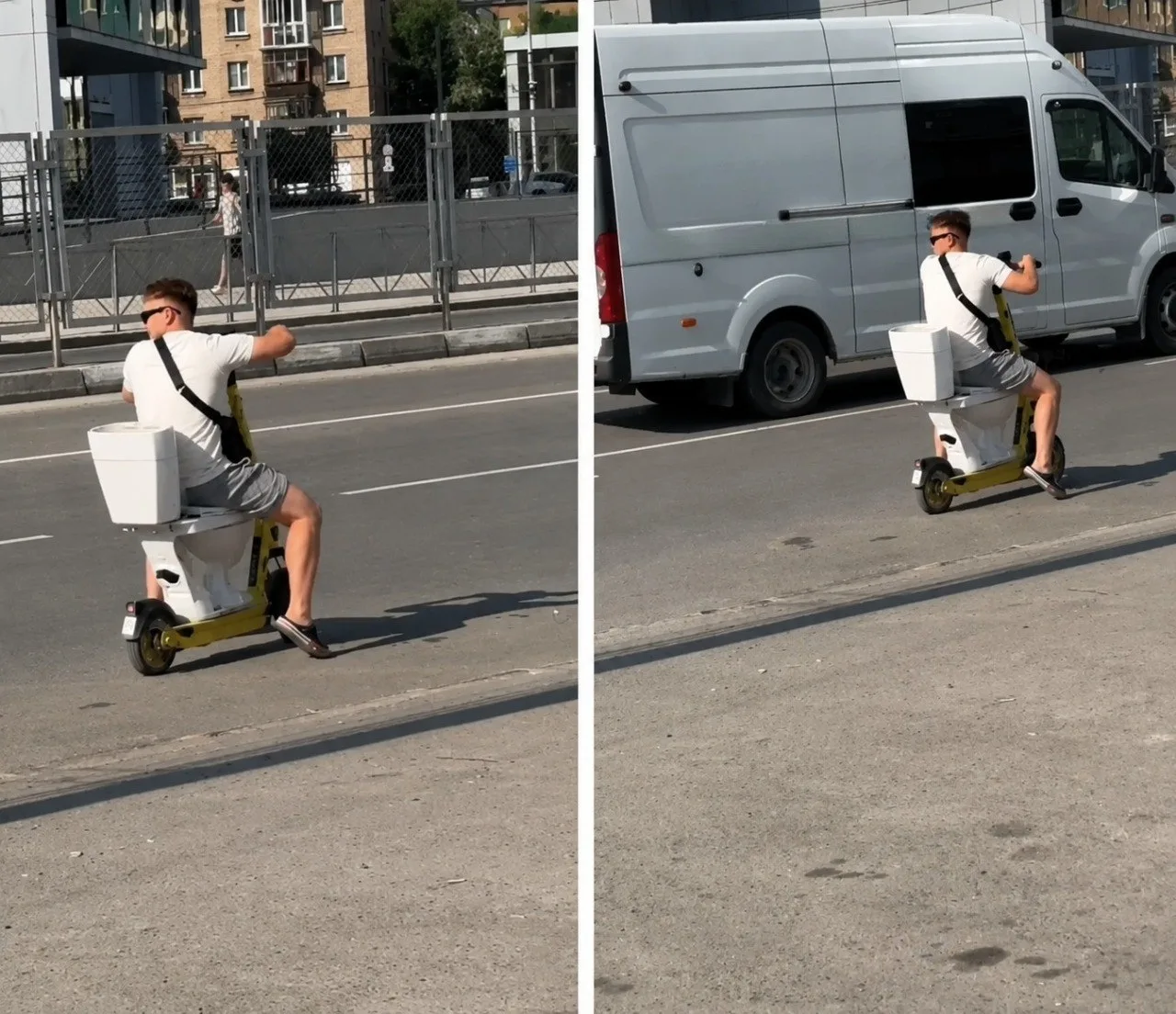 А вот и новый уровень городского комфорта! 🚽🛴