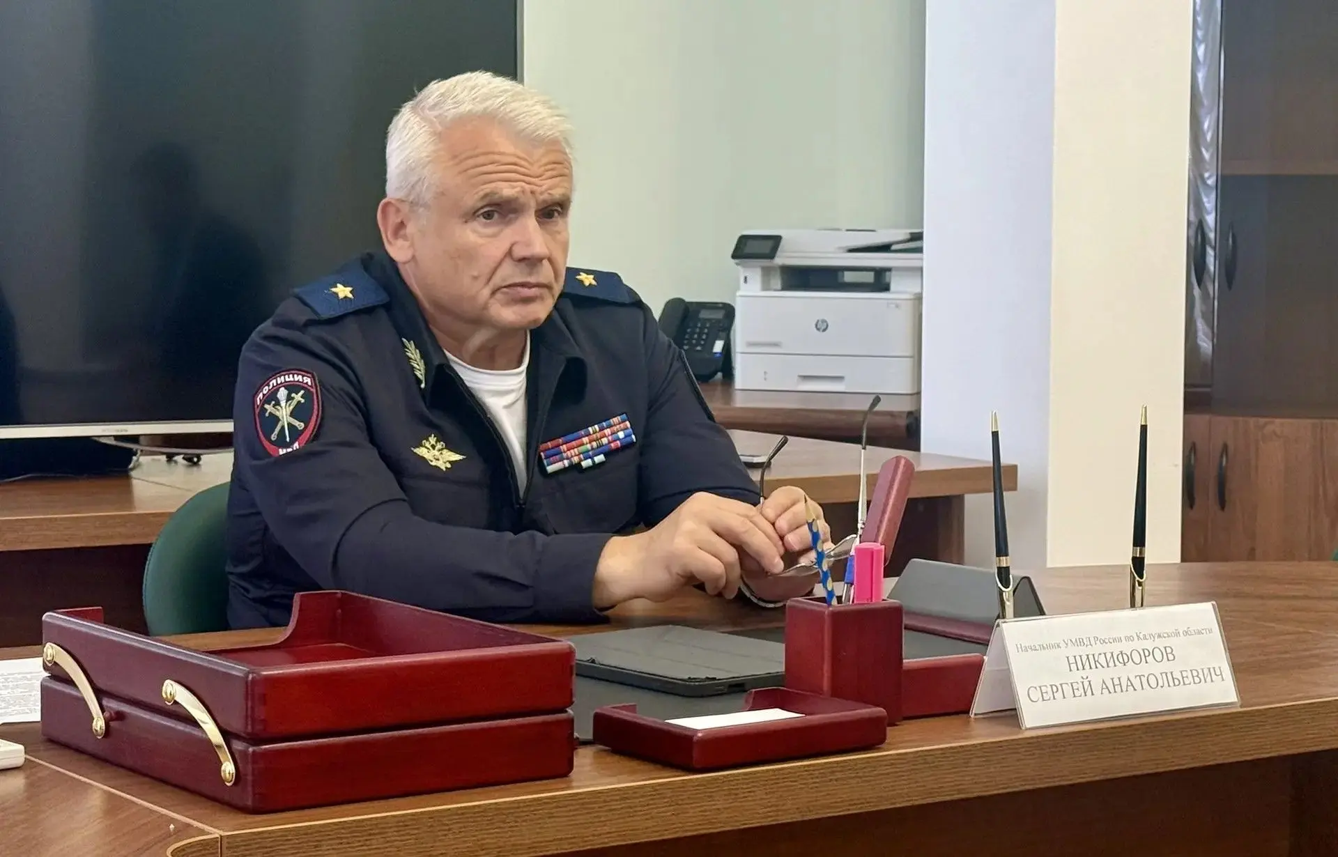 Начальник УМВД России по Калужской области генерал-майор полиции Сергей Никифоров прове...