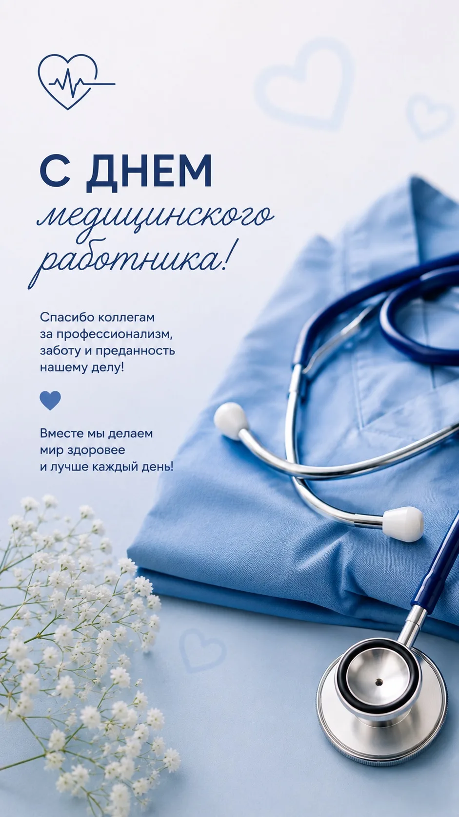 С Днем Медицинского работника! 

Сегодня — день, когда мы благодарим друг друга за труд. И говорим «