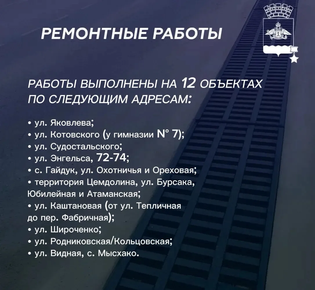 ⚒️ В Новороссийске выполняются работы по ремонту и устройству систем ливнеотведения.