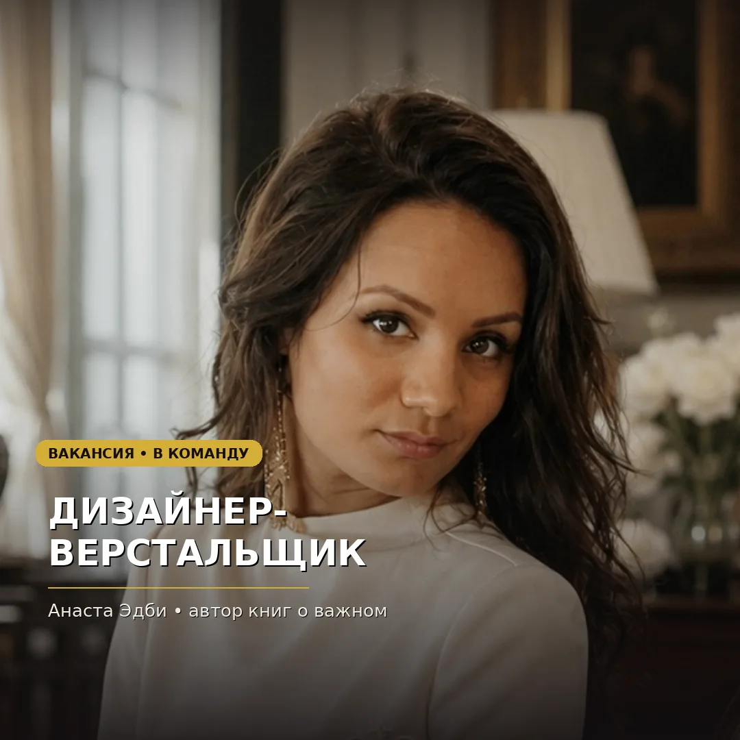Ищу талантливого дизайнера-верстальщика книг на постоянное сотрудничество! 📚✨