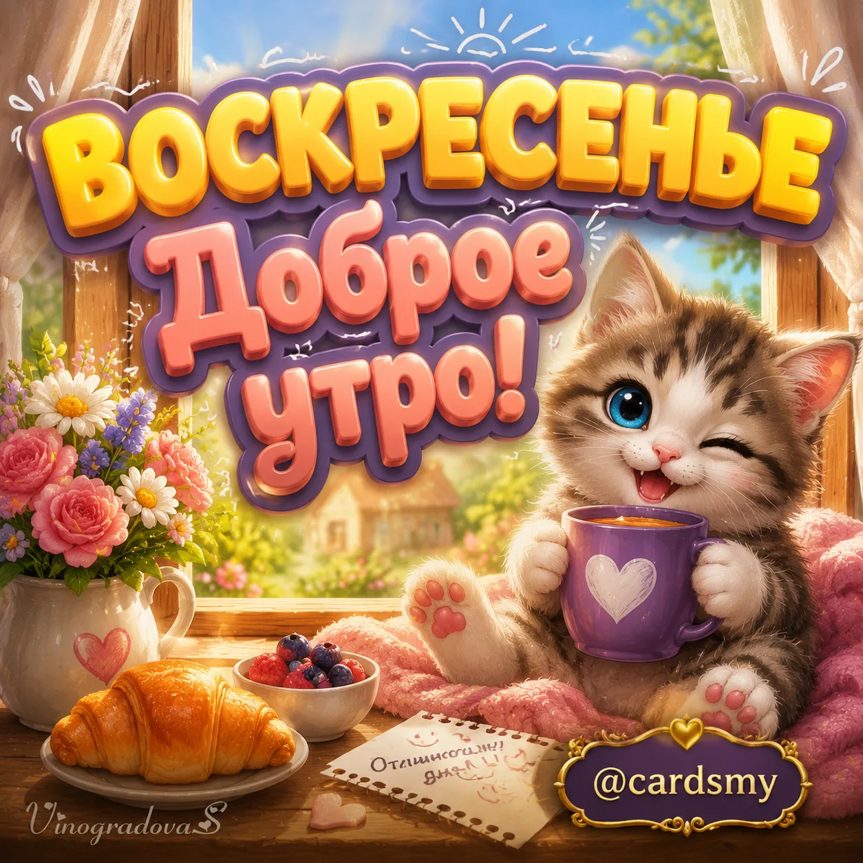 Доброе утро! Желаю, чтобы воскресенье подарило тебе отдых, вдохновение и чуточку волшеб...