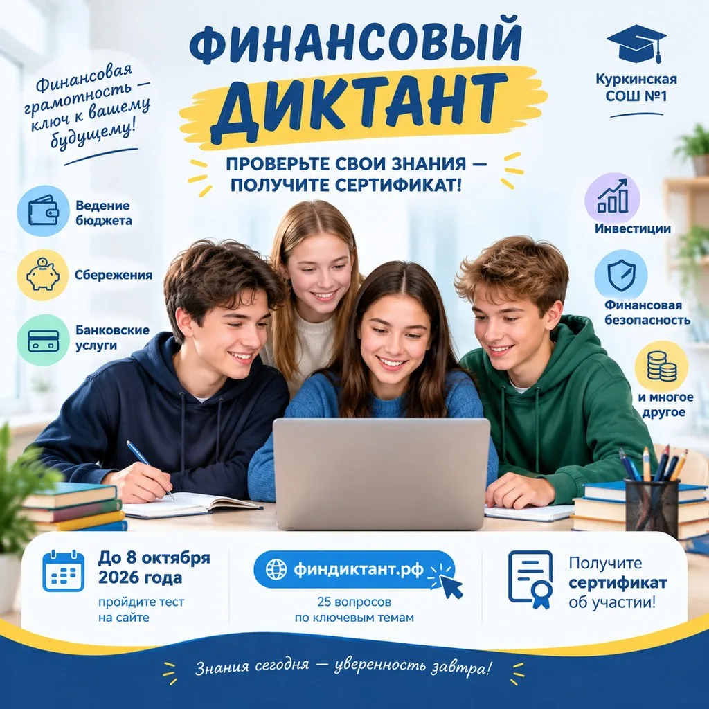 Финансовая грамотность — важный навык в современном мире. Учащиеся Куркинской СОШ №1 пр...