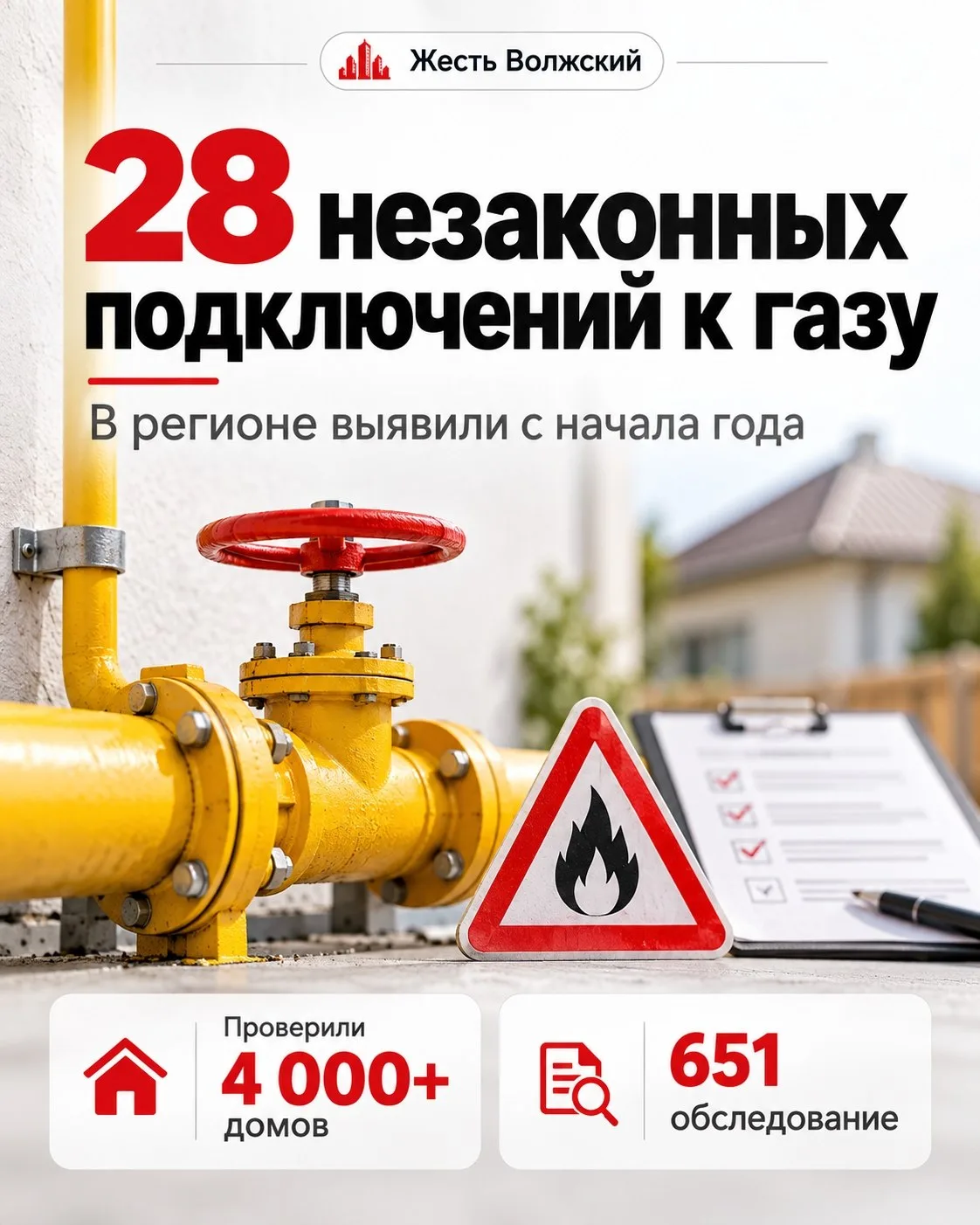 ⚠️ В регионе выявили 28 незаконных подключений к газу