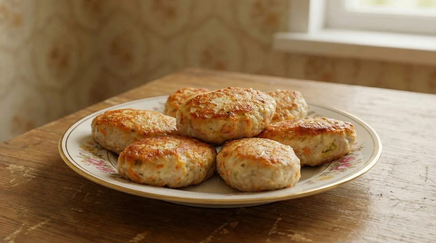 Вкусные и полезные котлетки — Сочные, диетические куриные котлеты с морковью и сыром. ~400 руб. ~КБЖ