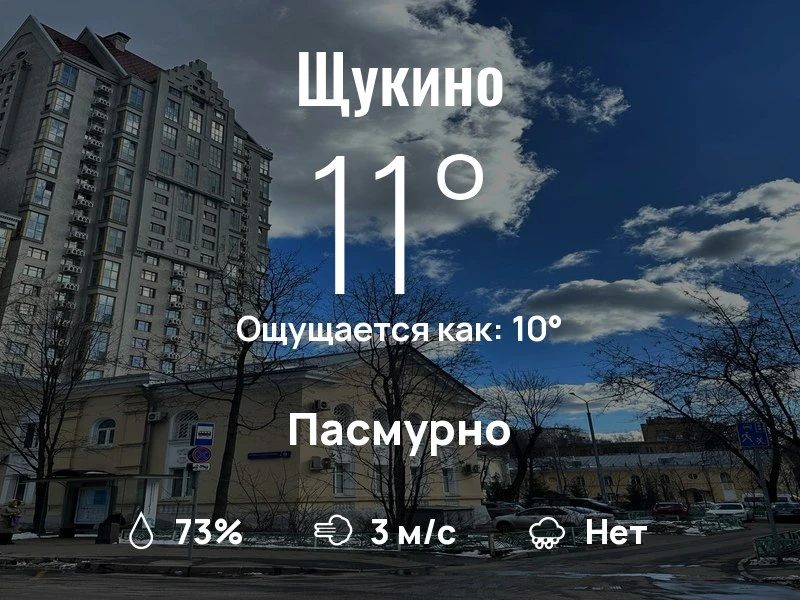 Что с погодой в Щукино?