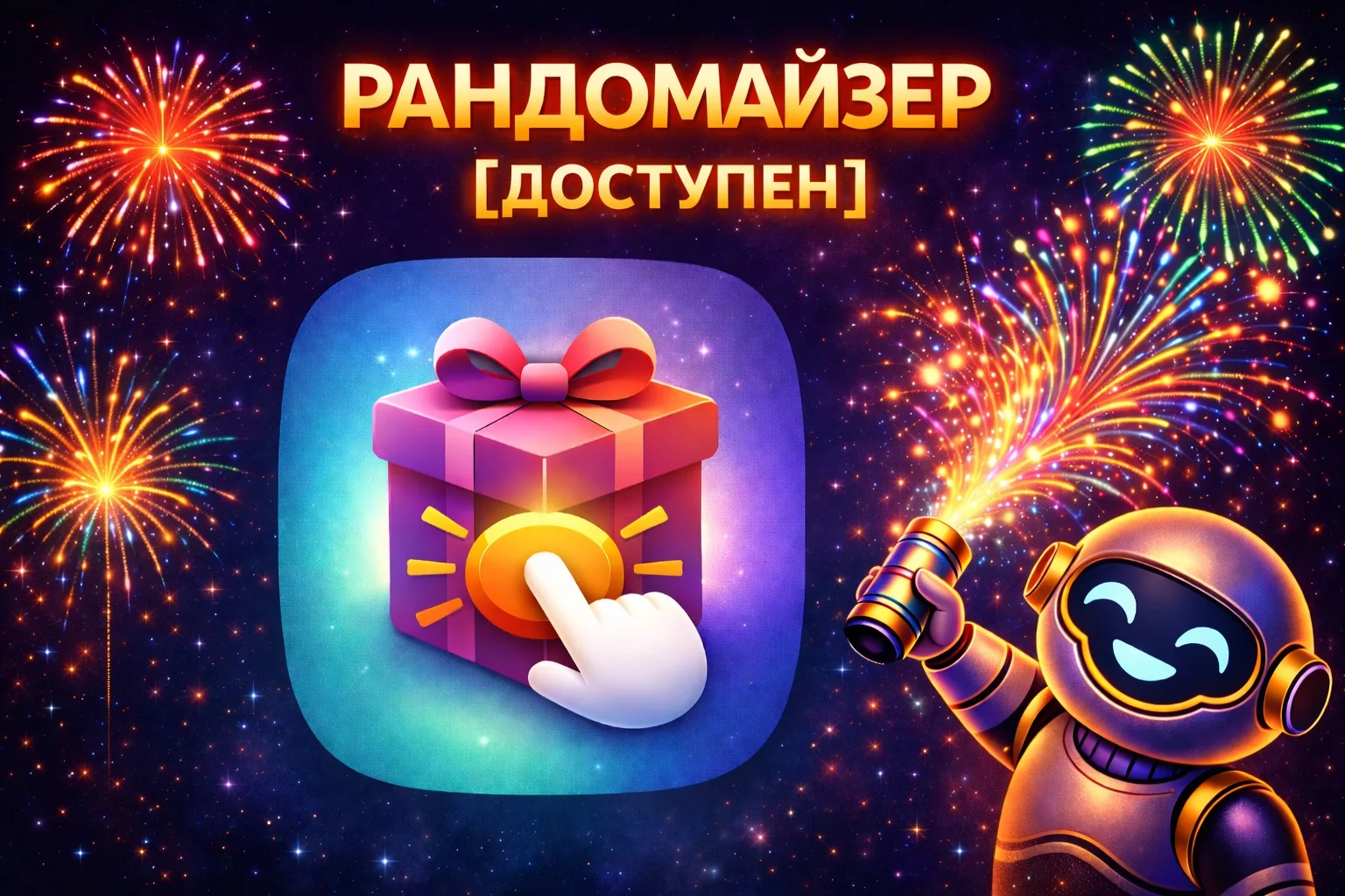 🎲 Рандомайзер доступен  Функция розыгрышей уже работает. Без рекламы и прочей лабуды.  🔥 Можно запус