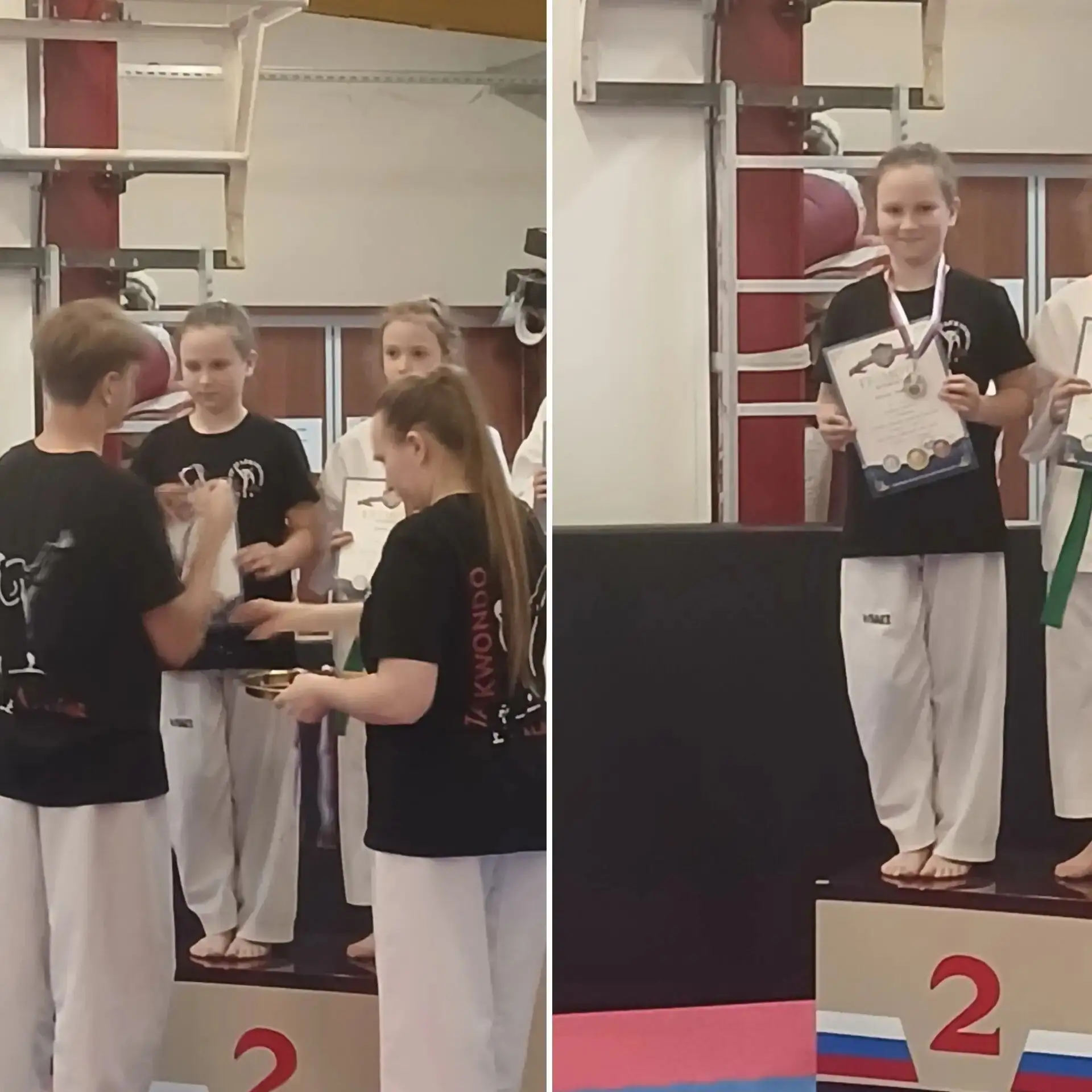 ✅Полозова Екатерина, ученица 1А класса, заняла  🥈 место на Открытом первенстве по тхэквондо в соревн