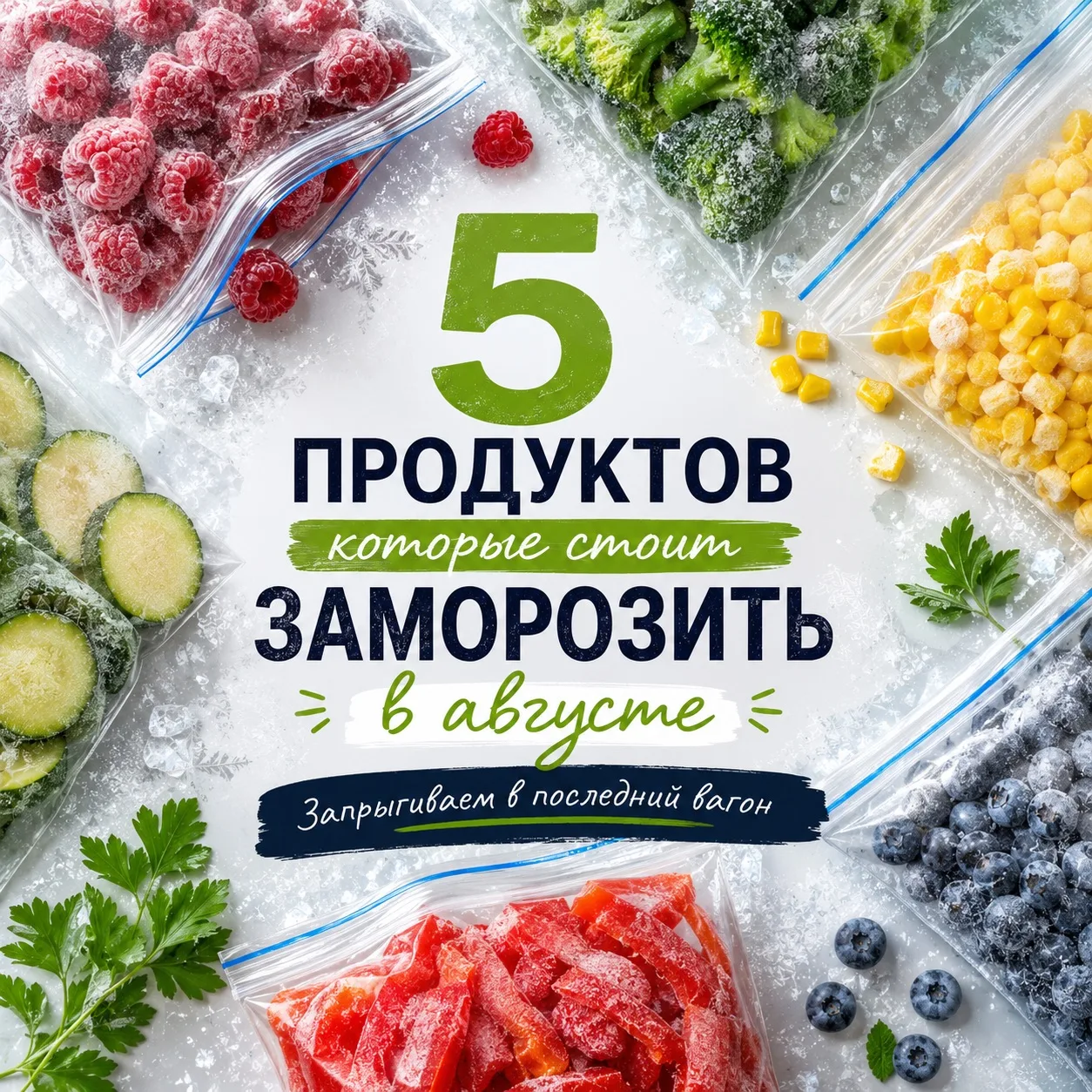 ❄️ 5 ПРОДУКТОВ, КОТОРЫЕ СТОИТ ЗАМОРОЗИТЬ В АВГУСТЕ!