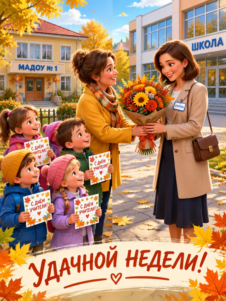 С Днём учителя и с началом новой недели!