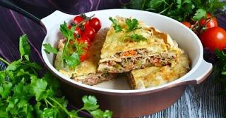 🌮 ПП-Лазанья из лаваша с фаршем и помидорами